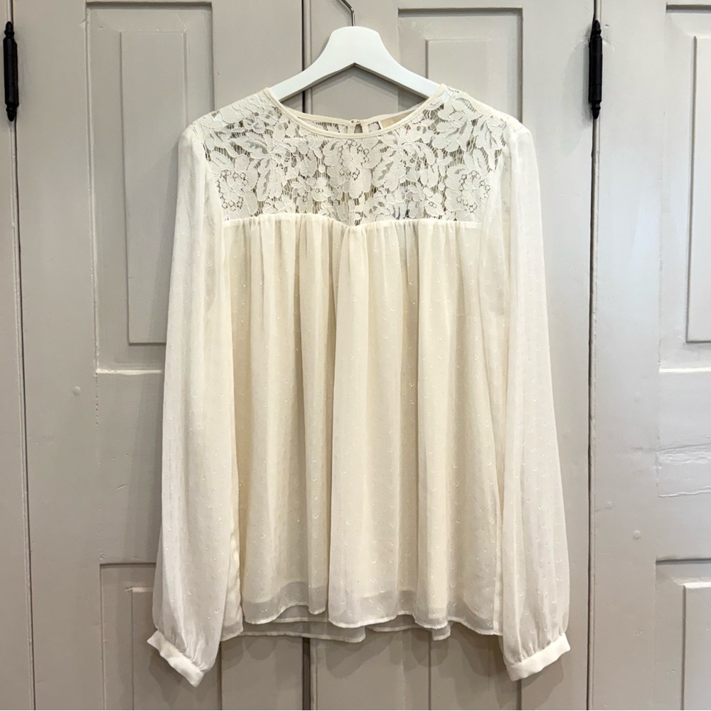 NWT Michael KORS Flowing‎ Sparkly Women's Top - Cream